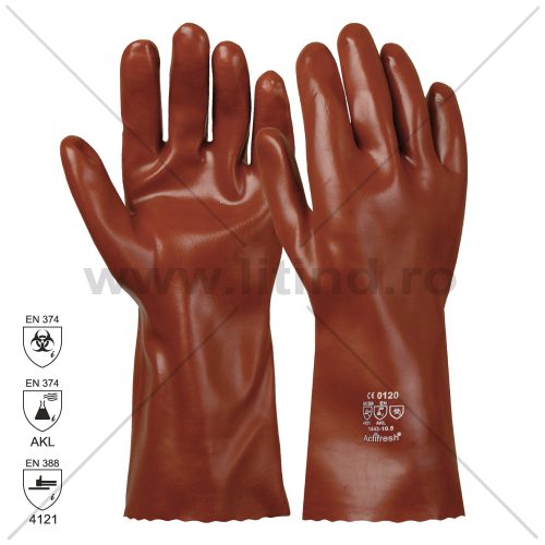 Manusa de protectie chimica PVC VINYL BROWN 1443 Art. C155